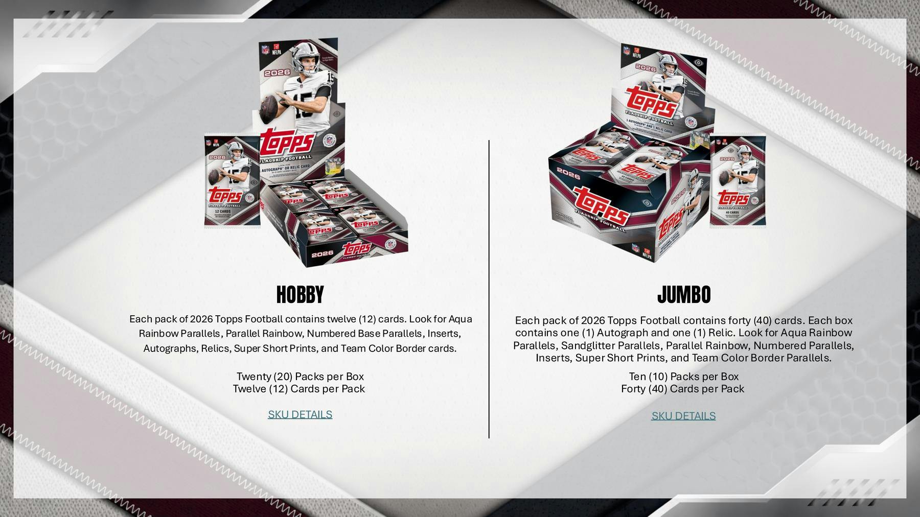 2026 Topps Football Hobby Jumbo 6-Box Case (Presell 8/21)