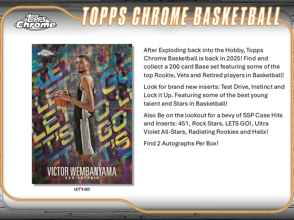 2024-25 Topps Chrome Basketball Hobby Pack (6/12)