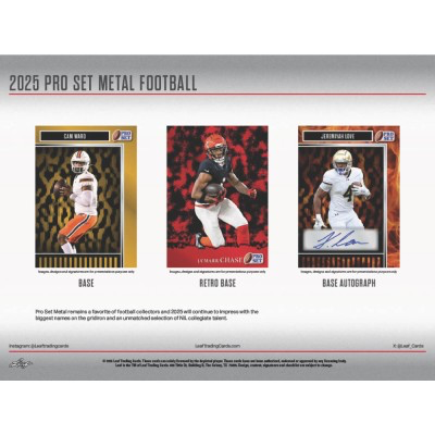 2025 Pro Set Metal Football Hobby Box