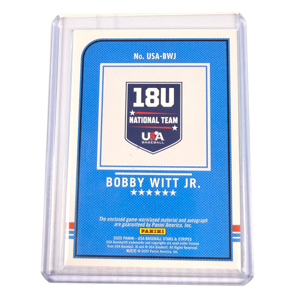 2025 Panini USA Baseball Stars & Stripes BOBBY WITT JR. Auto Relic #USA-BWJ – Team USA 18U (Consignment)