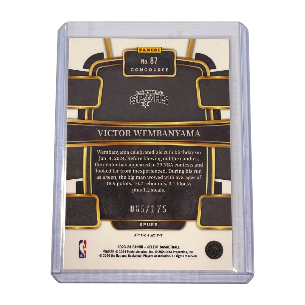 2023-24 Panini Select Basketball VICTOR WEMBANYAMA Maroon Prizm /175 Concourse #87 (Consignment)