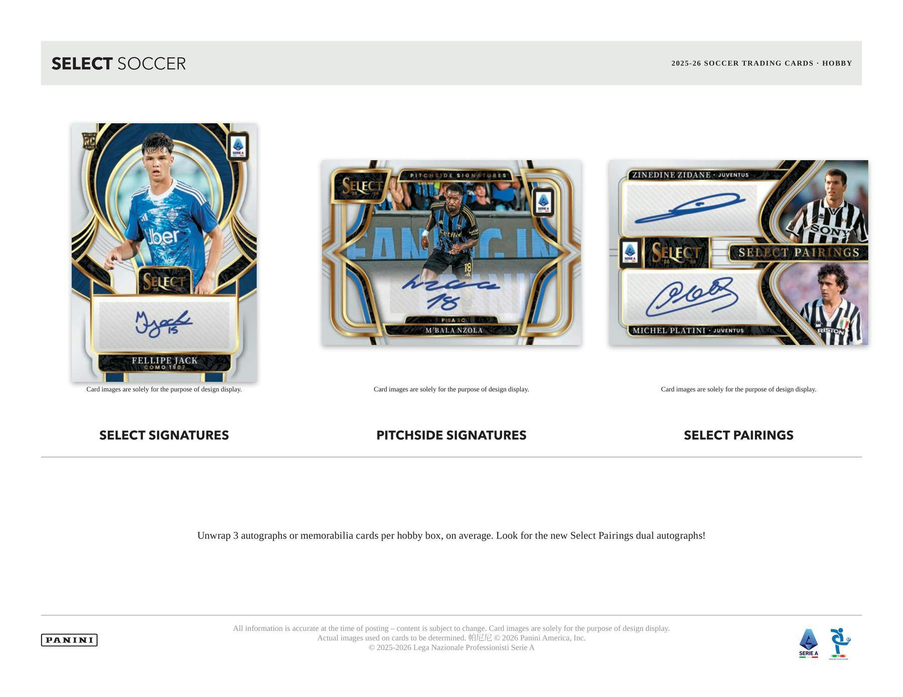 2025-26 Panini Select Serie A Soccer Hobby Box (4/29)