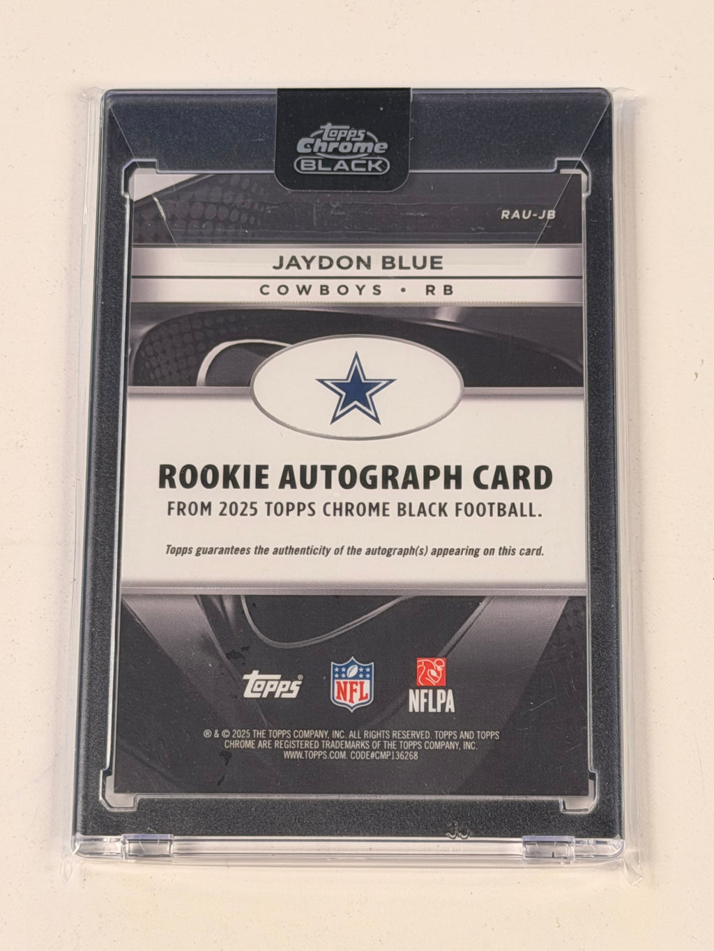 2025 Topps Chrome Black Rookies Jaydon Blue #RAU-JB Cowboys (SY)