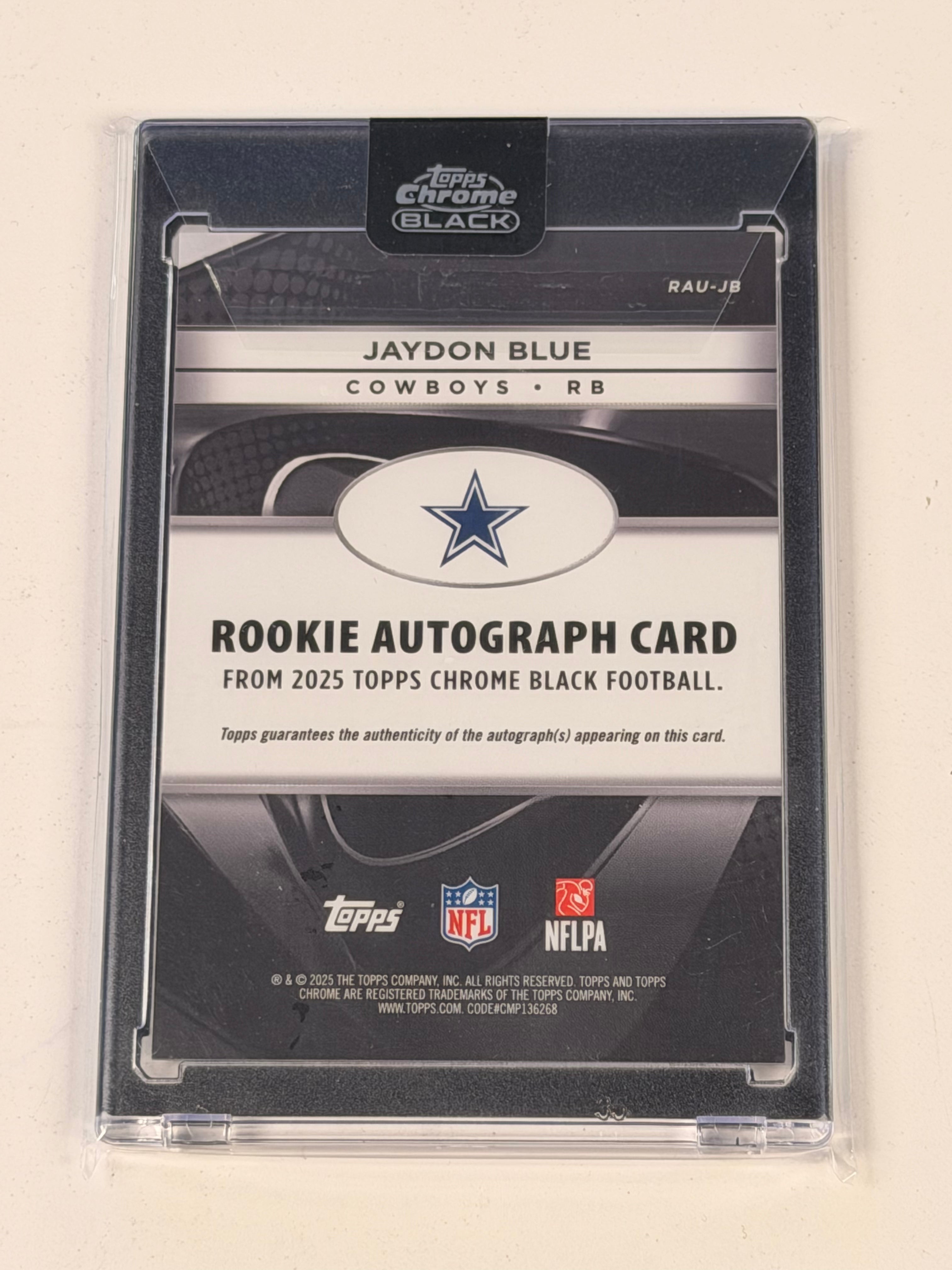 2025 Topps Chrome Black Rookies Jaydon Blue #RAU-JB Cowboys (SY)