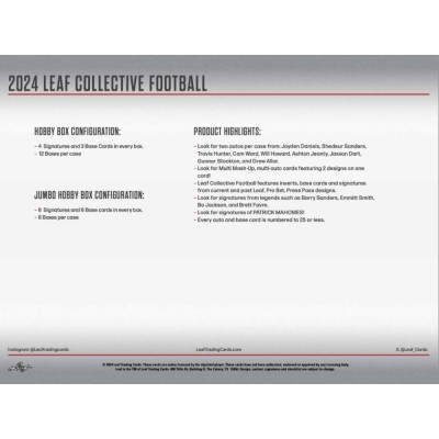 2024 Leaf Collective Football Hobby Box