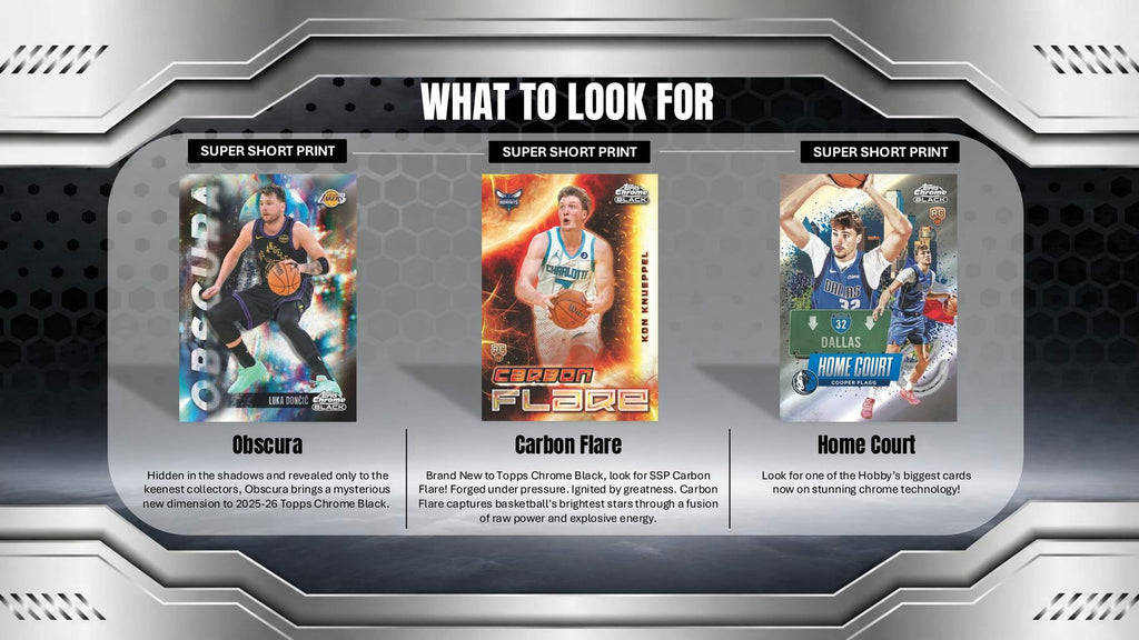 2025-26 Topps Chrome Black Basketball Hobby Box (Presell 8/27)