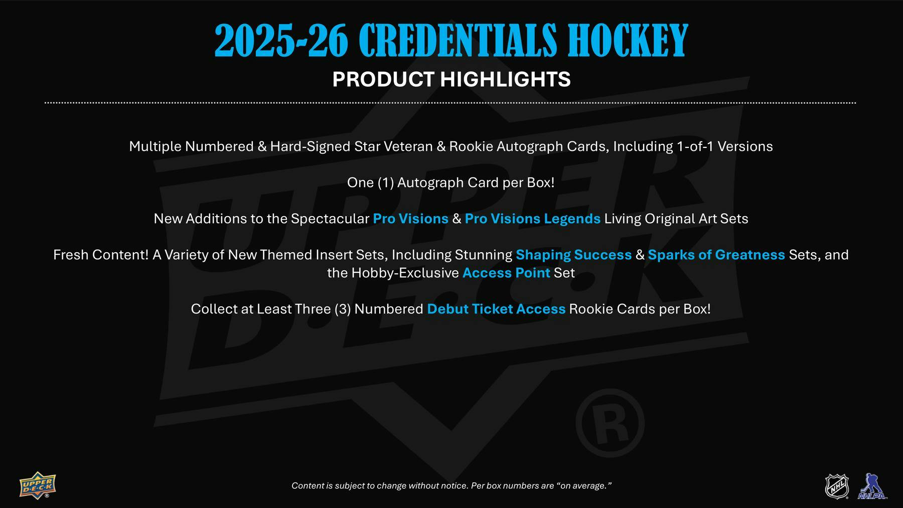 2025-26 Upper Deck Credentials Hockey Hobby