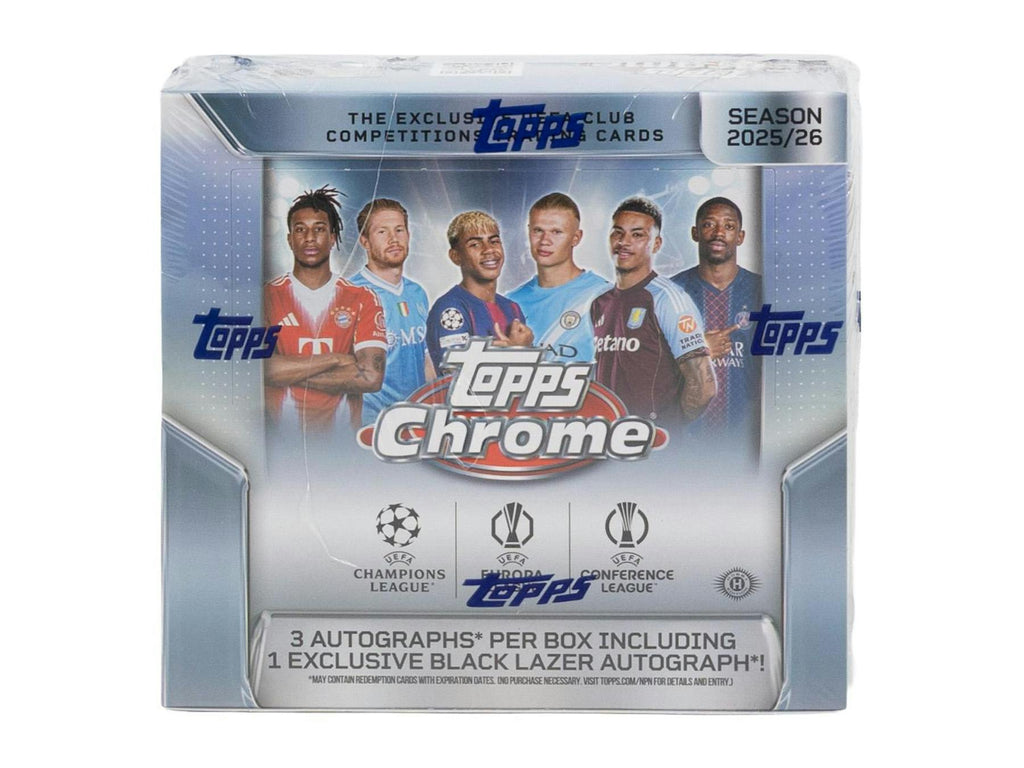 2025-26 Topps Chrome UEFA Club Competitions Soccer Hobby 12-Box Case