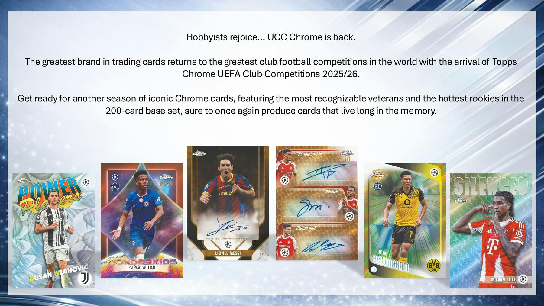 2025-26 Topps Chrome UEFA Club Competitions Soccer Hobby 12-Box Case
