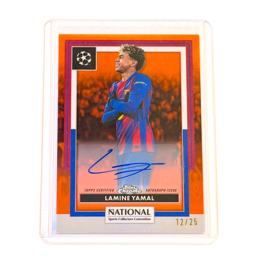 2026 Topps Chrome UEFA NSCC #SC-18 Lamine Yamal Orange Refractor Autograph /25 (12/25)