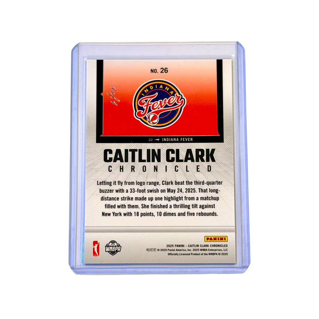 2025 Panini Caitlin Clark Chronicled #26 Gold 1/1 Indiana Fever – Logo Swish Double-Double