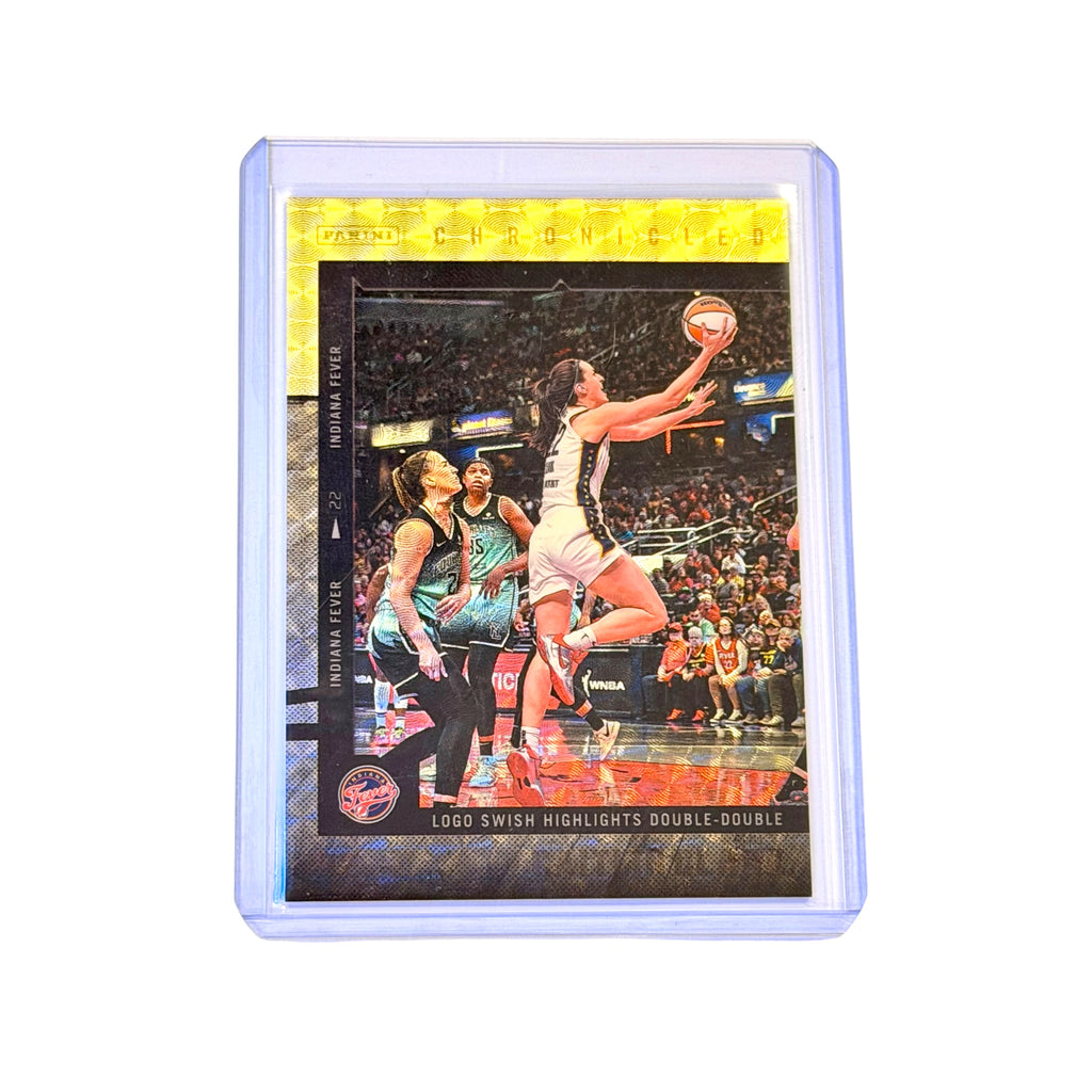 2025 Panini Caitlin Clark Chronicled #26 Gold 1/1 Indiana Fever – Logo Swish Double-Double