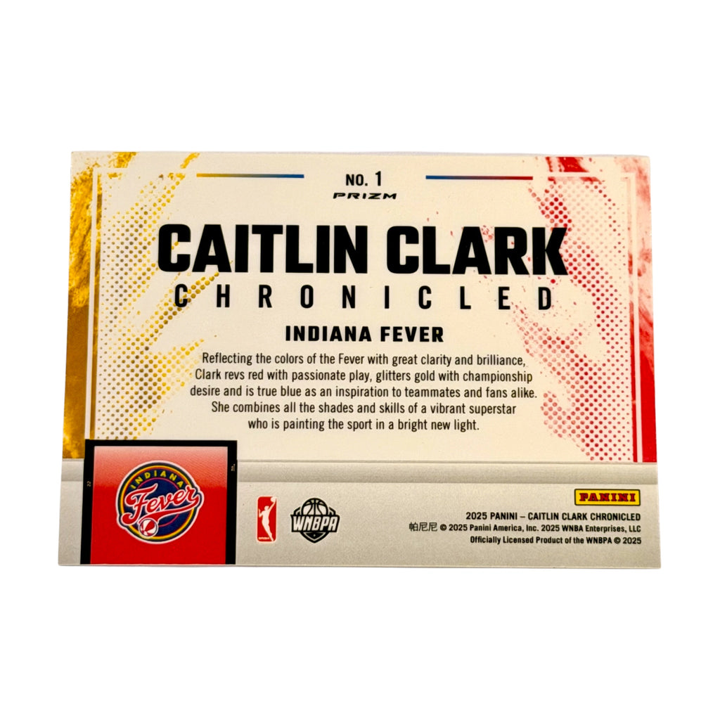 2025 Panini Caitlin Clark Chronicled #1 Color Blast SSP Indiana Fever