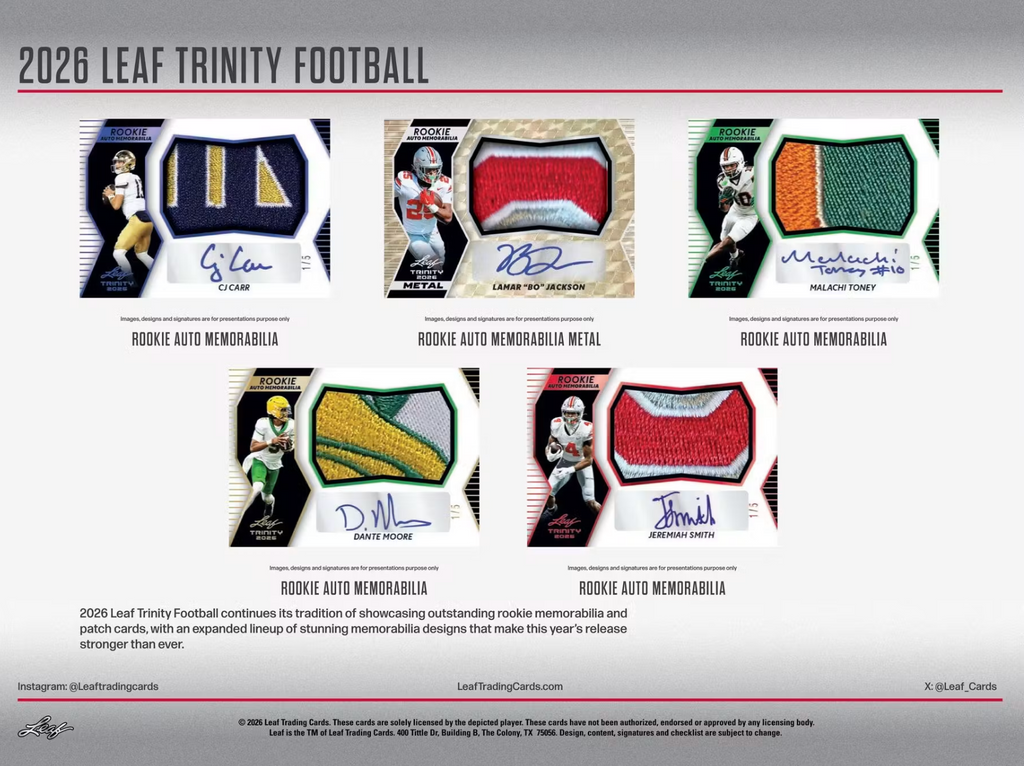 2026 Leaf Trinity Football Hobby Box