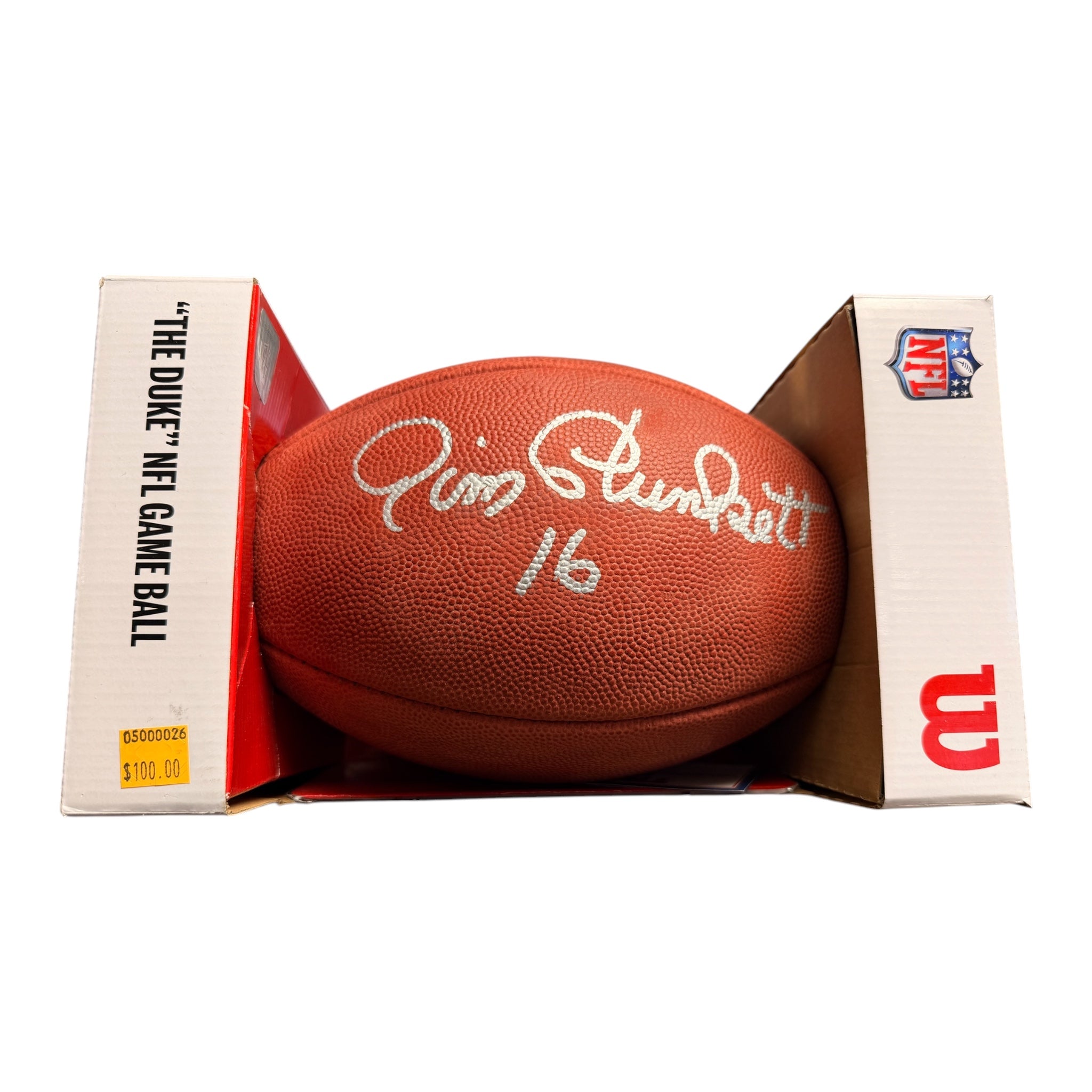Jim Plunkett Autographed “The Duke” NFL Authentic Football w/ COA (Raiders)