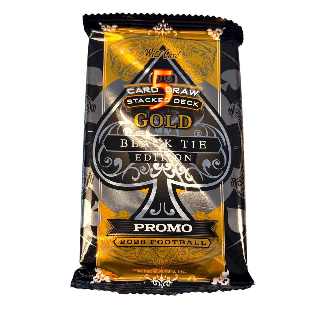2026 Wild Card 5 Card Draw Stacked Deck Gold Black Tie Edition Football Breaker Brick