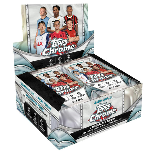 2024-25 Topps Chrome UEFA Club Competitions Soccer Hobby Jumbo Box (5/15)