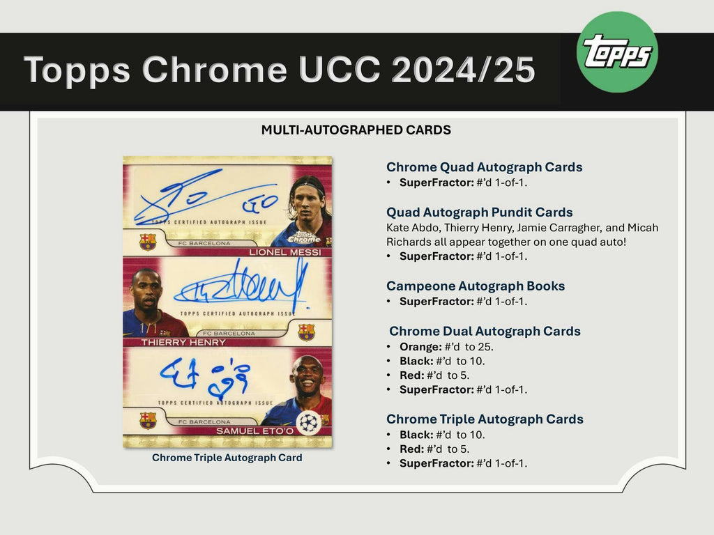 2024-25 Topps Chrome UEFA Club Competitions Soccer Hobby Jumbo Box (5/15)