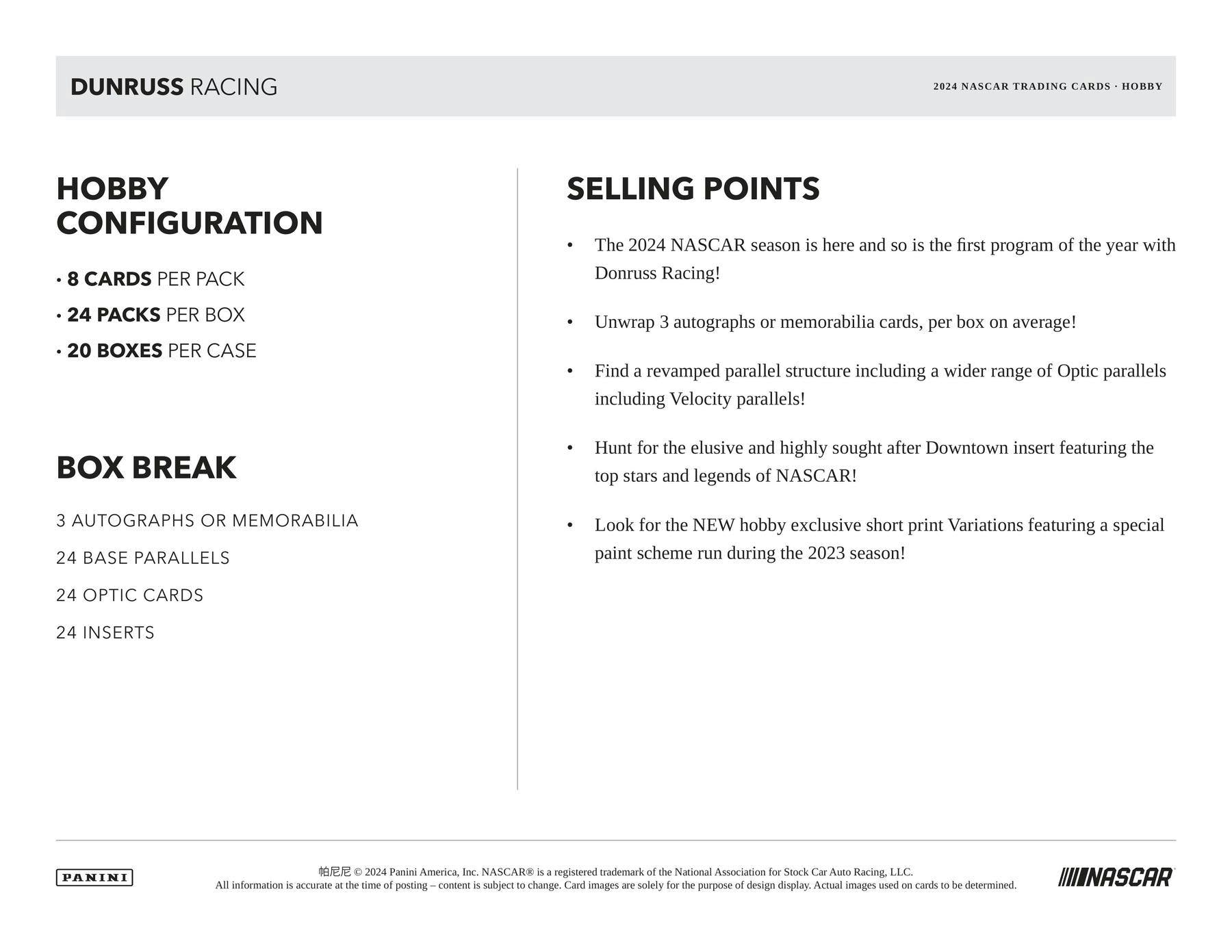 2024 Topps Donruss Racing Hobby Pack