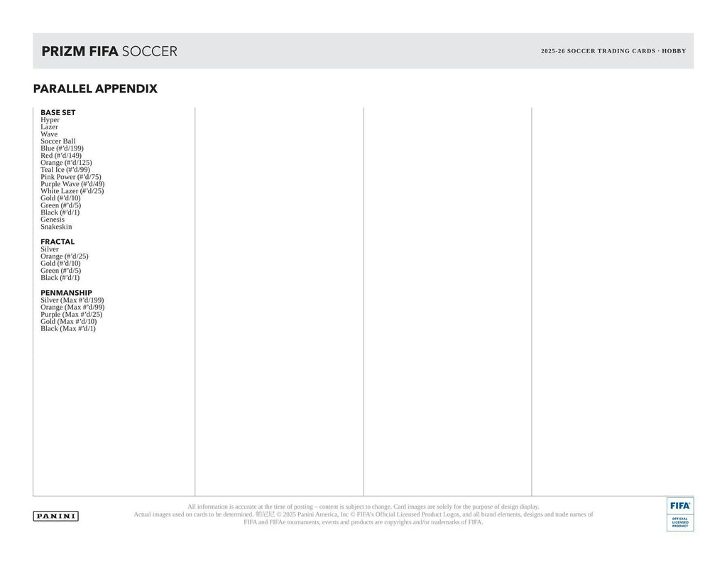 2025-26 Panini Prizm FIFA Soccer Hobby Box