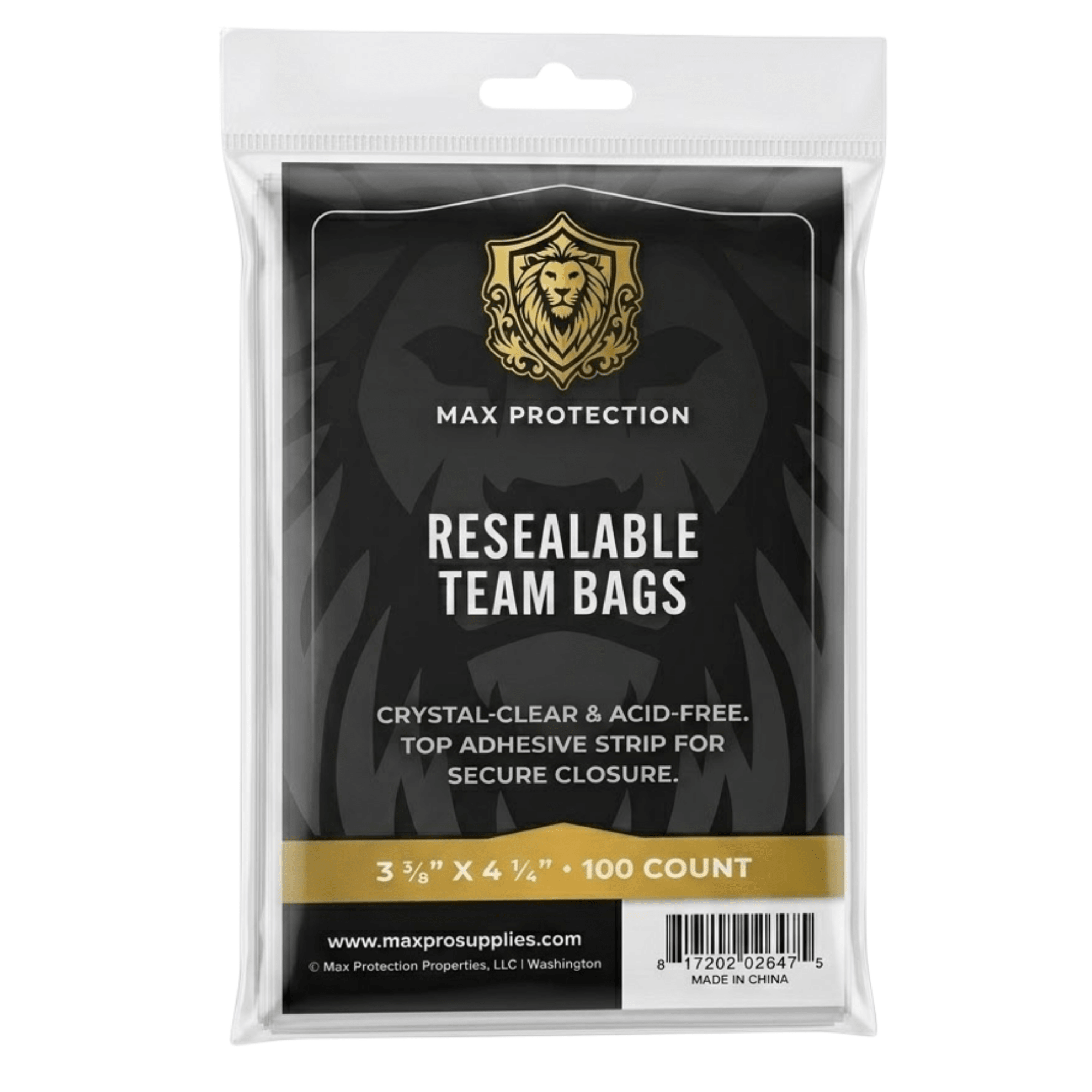 Max Protection Team Resealable Bag 50-count Pack