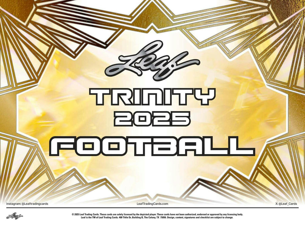 2025 Leaf Trinity Football Hobby Jumbo Box (12/5)