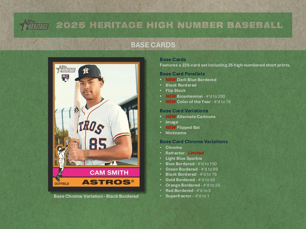 2025 Topps Heritage High Number Baseball Hobby Pack (12/17)