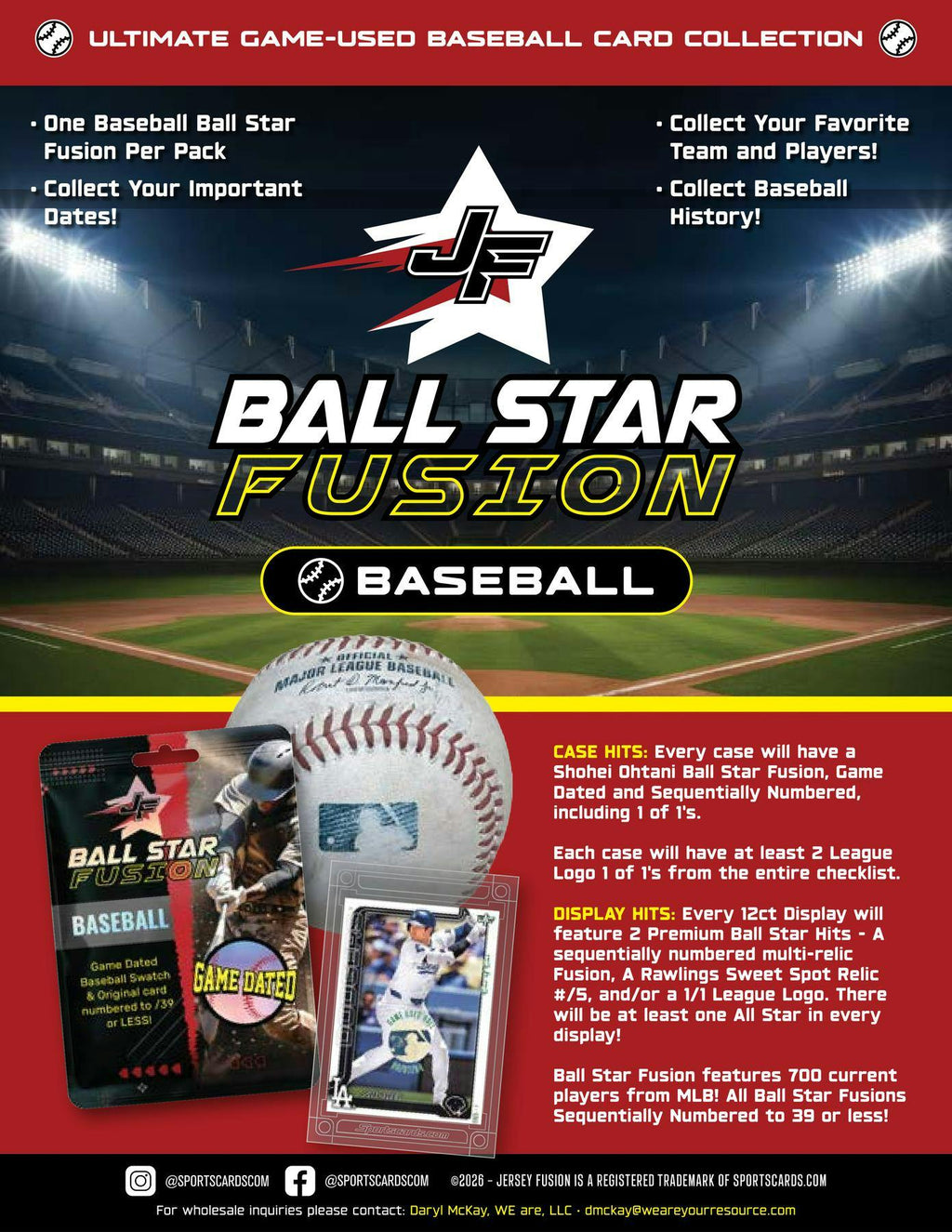 2026 Jersey Fusion Ball Star Baseball Hobby 96-Pack Case