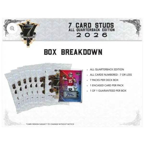 2026 Wild Card 7 Card Studs Promo Deck Edition Box