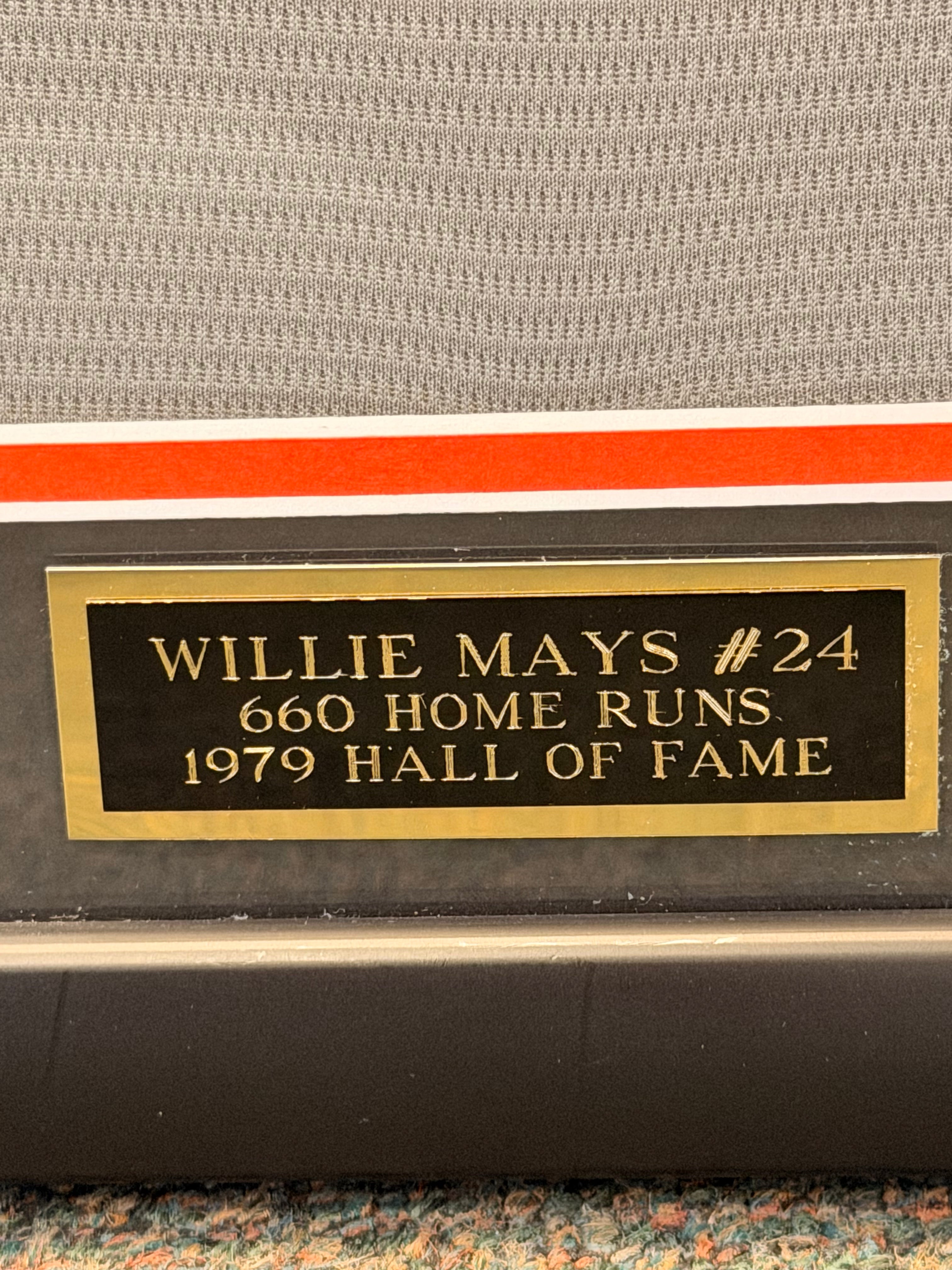 Willie Mays Autographed Authentic Majestic Giants Jersey – 660 HR / HOF 79 – Framed
