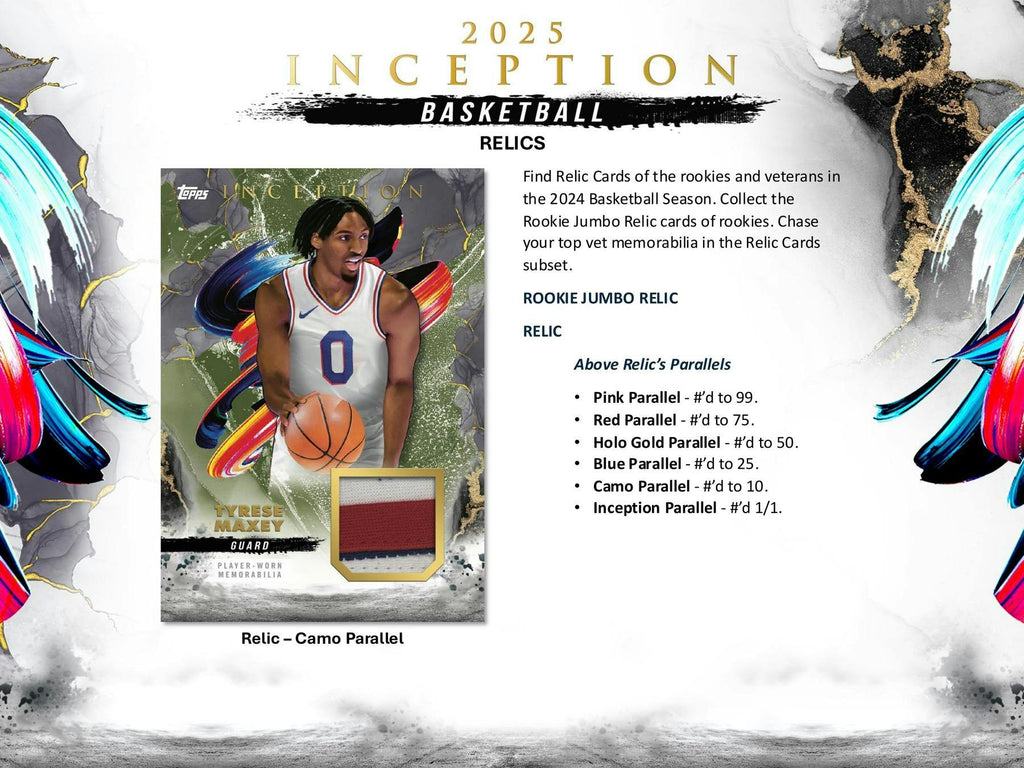 2024-25 Topps Inception Basketball Hobby Box (9/11)