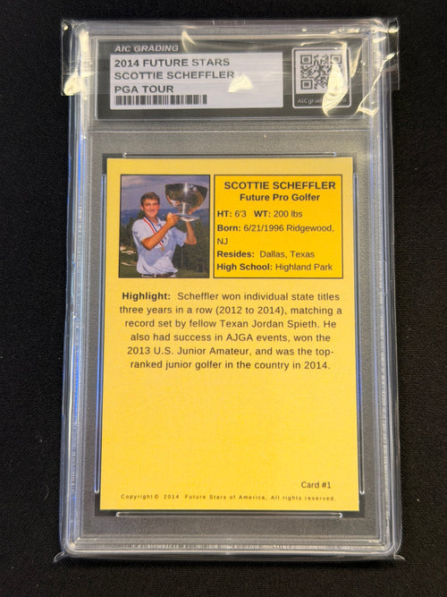 2014 FUTURE STARS PGA TOUR #1 SCOTTIE SCHEFFLER AIG 10 GEM MINT (GC)