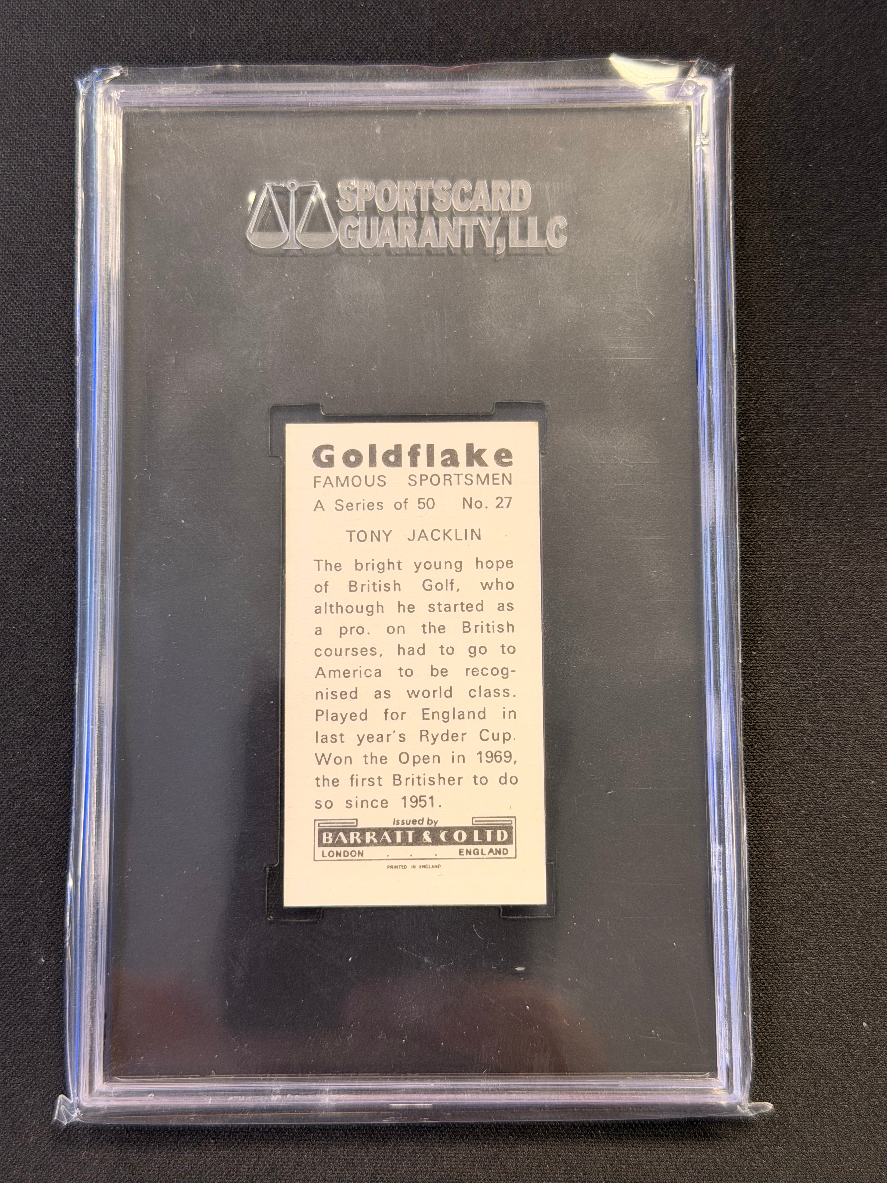 1971 BARRATT & CO LTD #27 TONY JACKLIN SGC 8 NM/MT (GC)