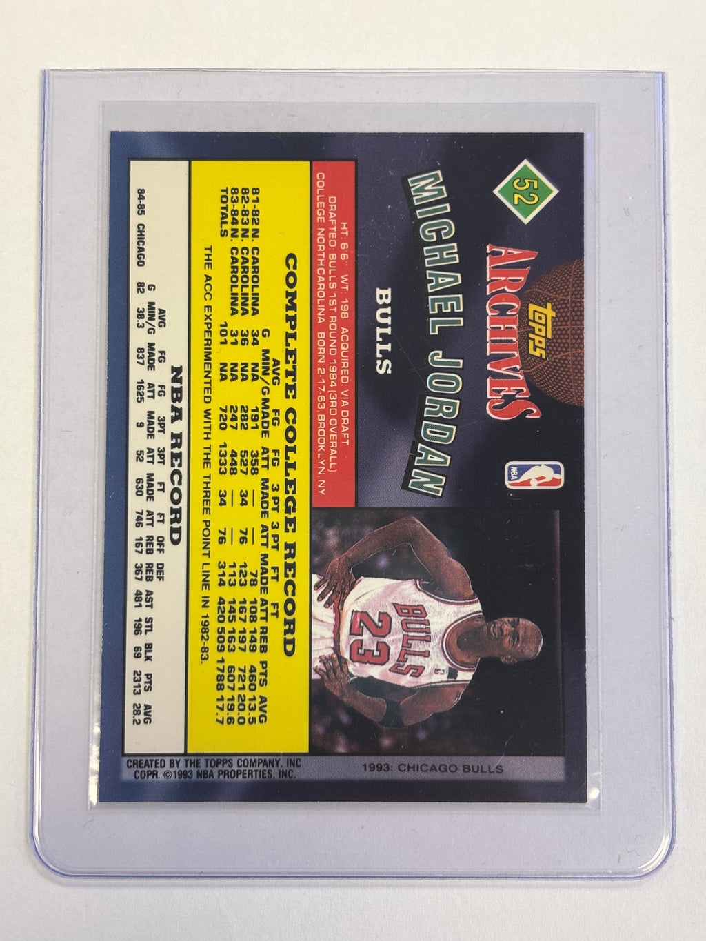 1992 TOPPS ARCHIVES #52 MICHAEL JORDAN (RB)