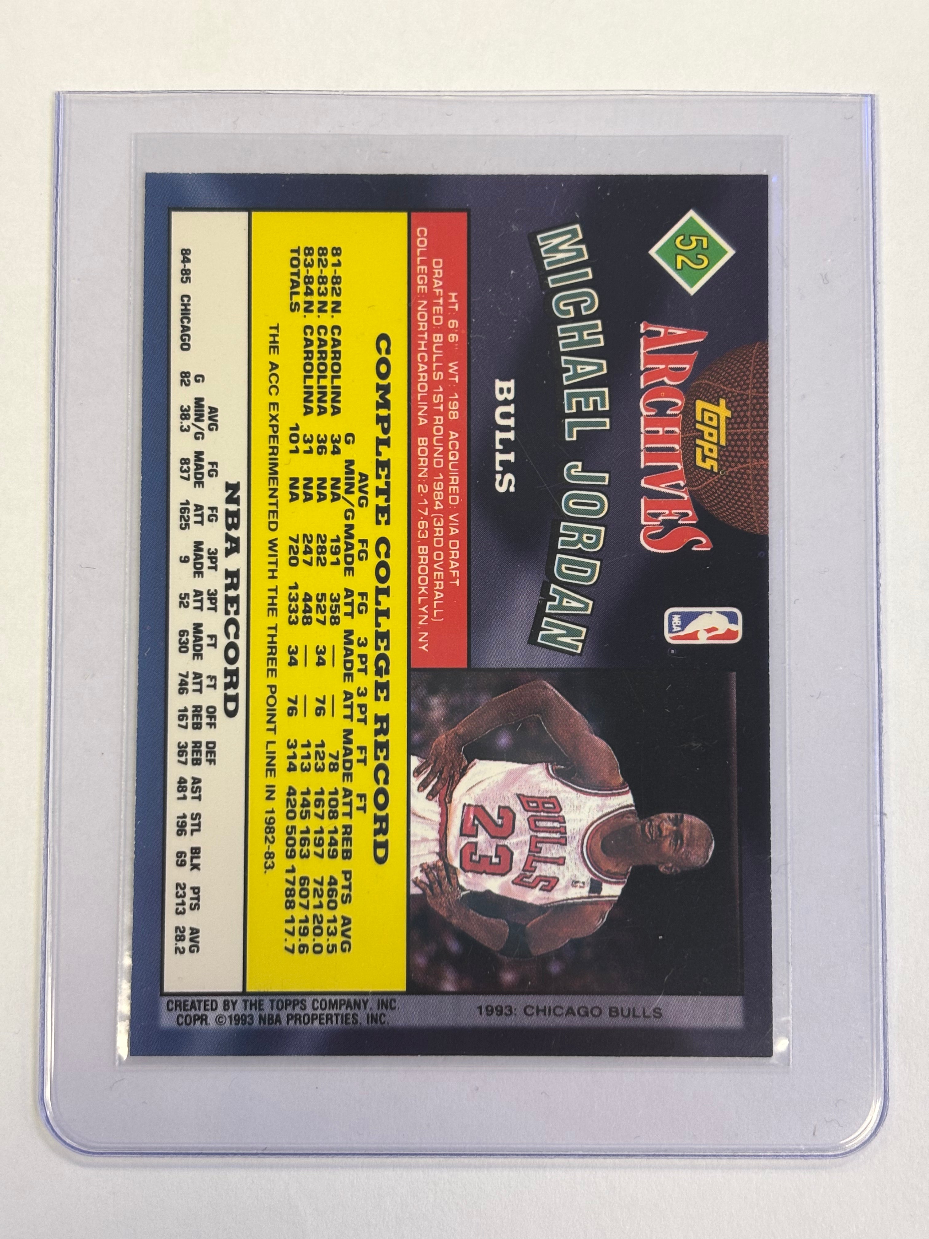 1992 TOPPS ARCHIVES #52 MICHAEL JORDAN (RB)
