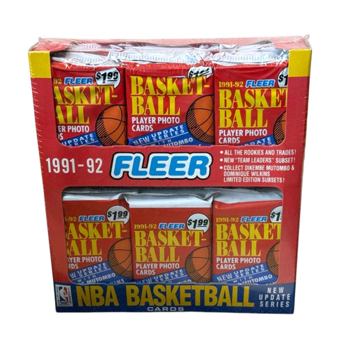 1991-92 Fleer Update Series NBA Basketball 18-Pack Jumbo Box