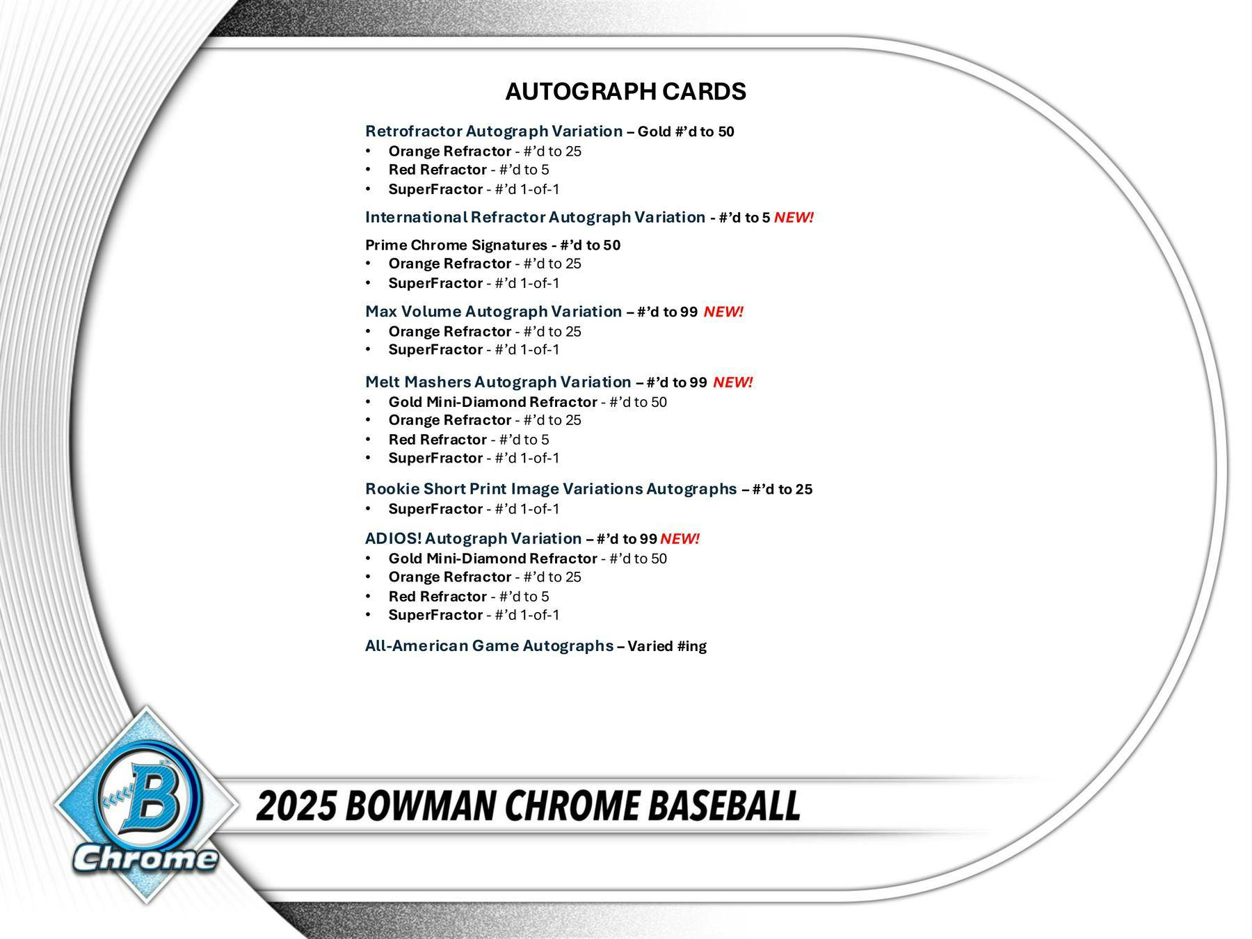 2025 Bowman Chrome Baseball Hobby Pack (9/23)