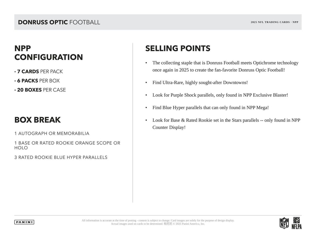 2025 Panini Donruss Optic Football Mega Box (Blue Hyper Parallels!)