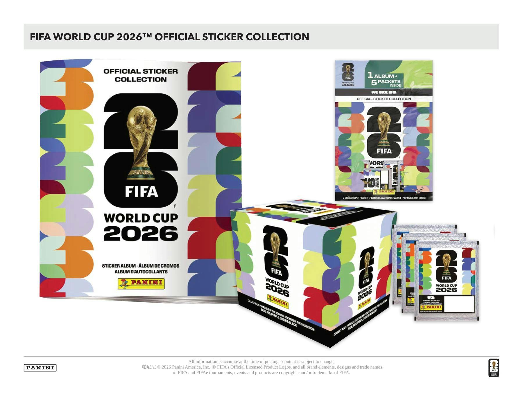 2026 Panini FIFA World Cup Soccer 25-Pack Sticker Box - U.S. Version
