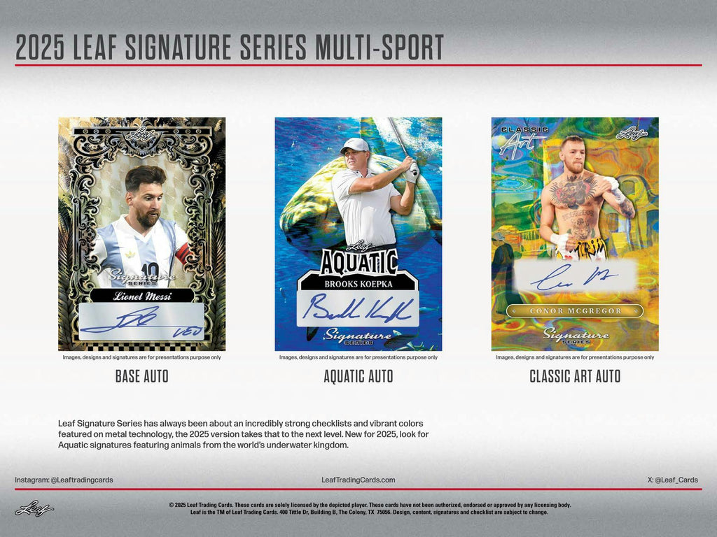 2025 Leaf Signature Series Sports Hobby Box (5/16)