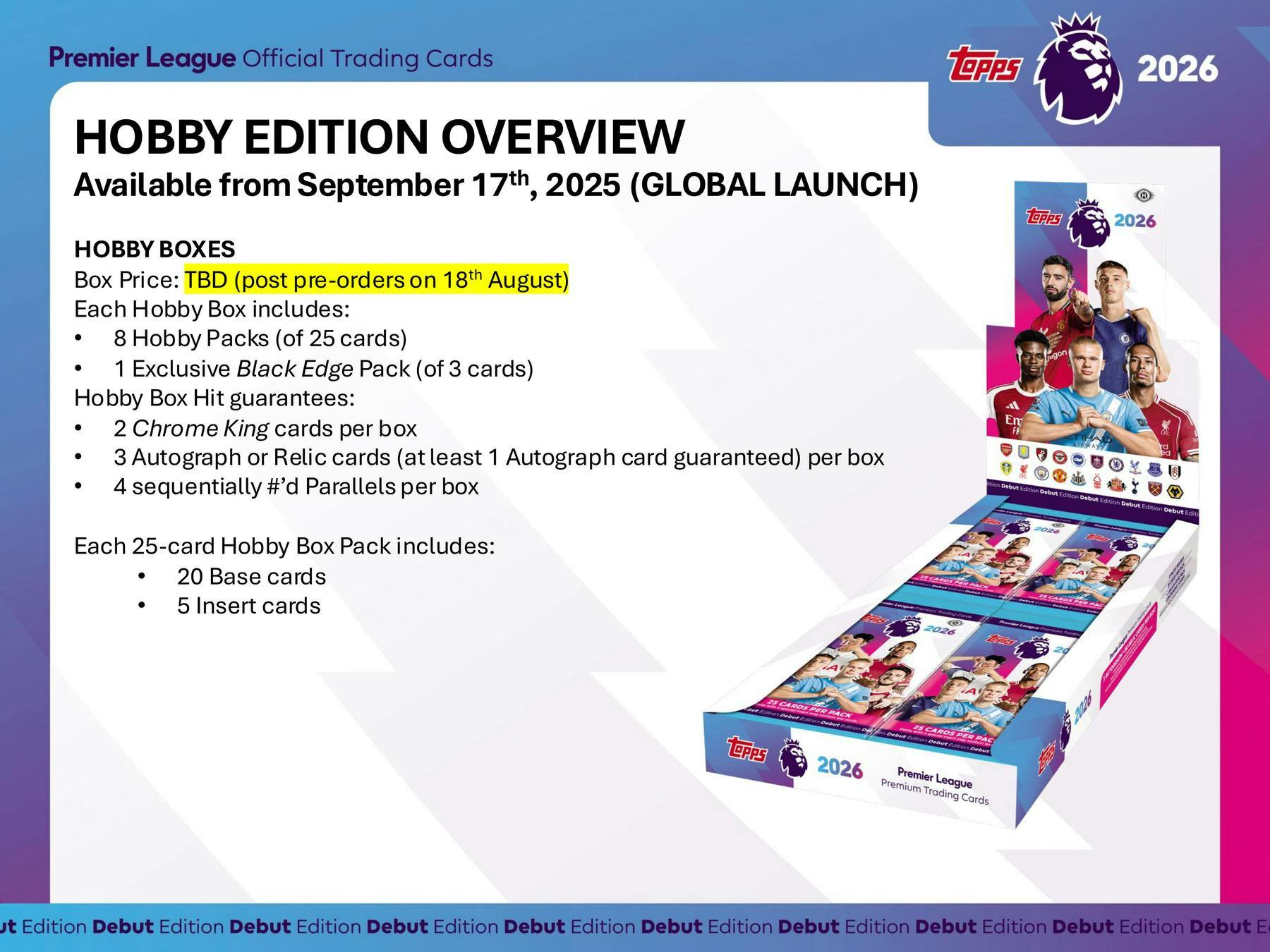 2025-26 Topps English Premier League Soccer Hobby Box (9/17)