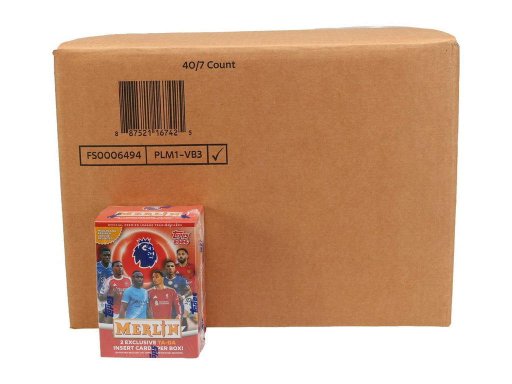 2025-26 Topps Merlin Premier League EPL Soccer Blaster 40-Box Case (Presell 6/11)