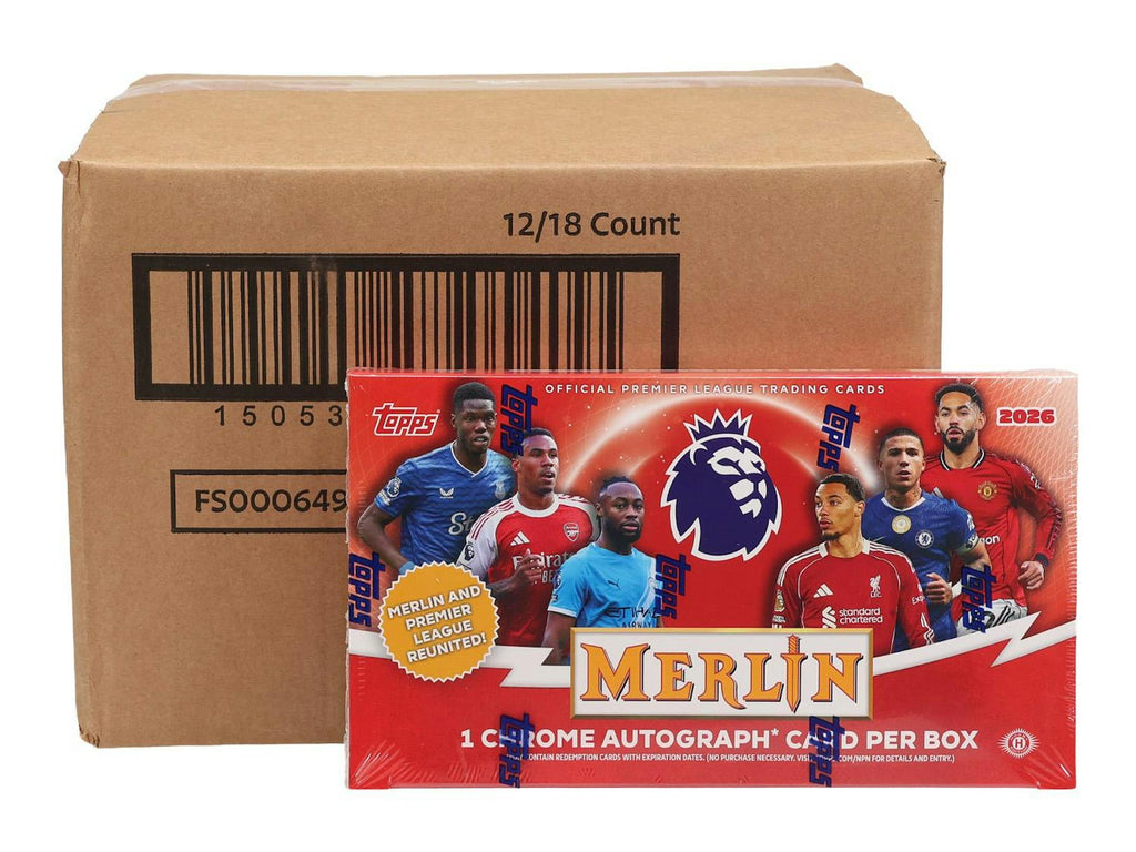 2025-26 Topps Merlin EPL English Premier League 12-Box Hobby Case (6/11)