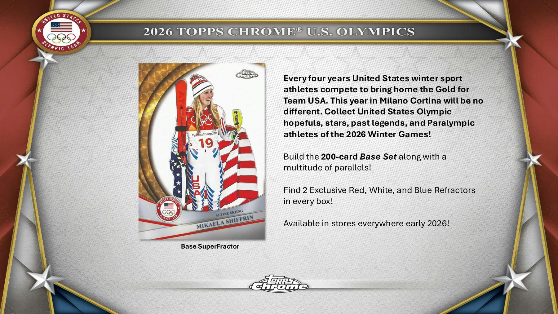 2026 Topps Chrome U.S. Olympics 7-Pack Blaster Box