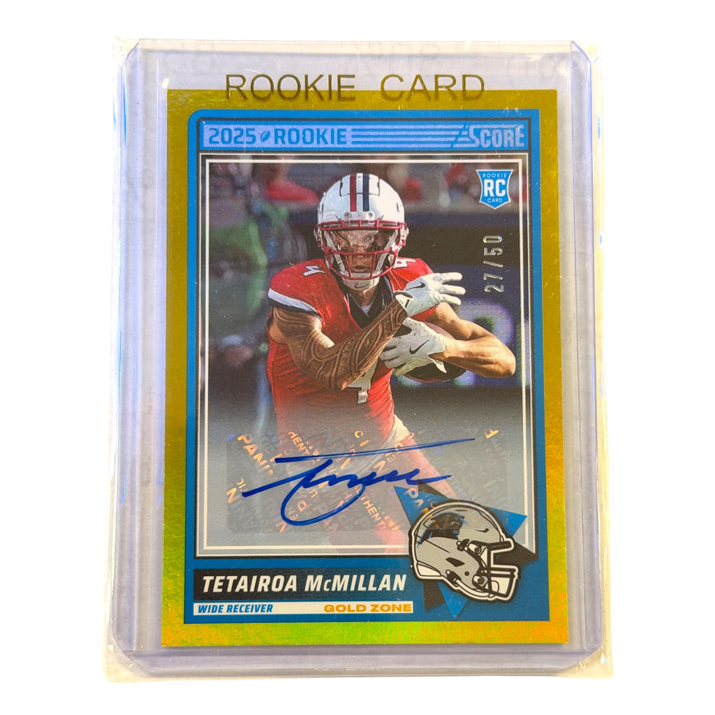 2025 Score Rookies Tetairoa McMillan #17 Gold Zone Signatures /50 (GG)