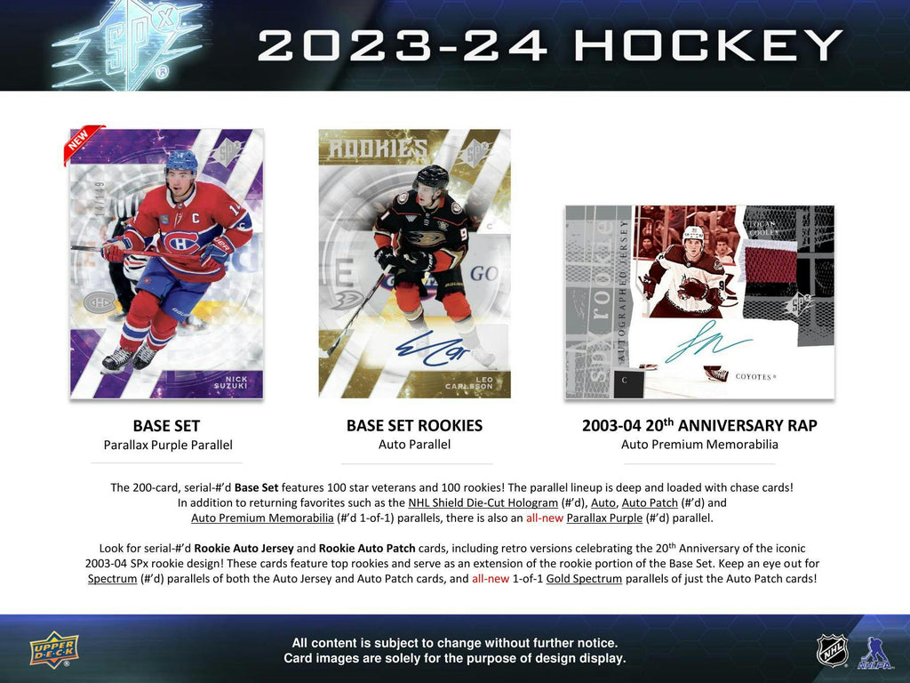 2023-24 Upper Deck SPX Hockey Hobby Box