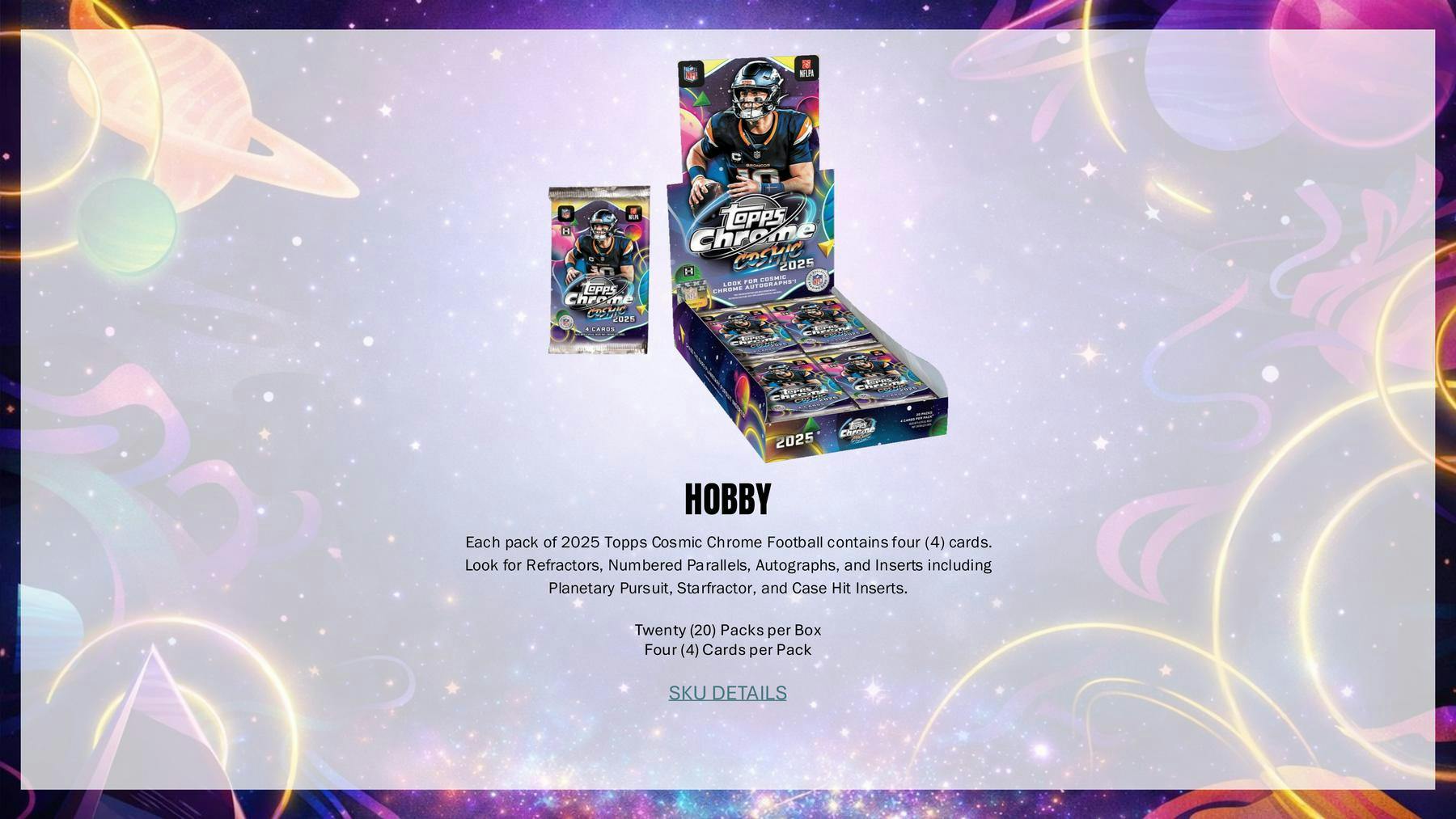 2025 Topps Cosmic Chrome Football Hobby 8-Box Case (6/19)