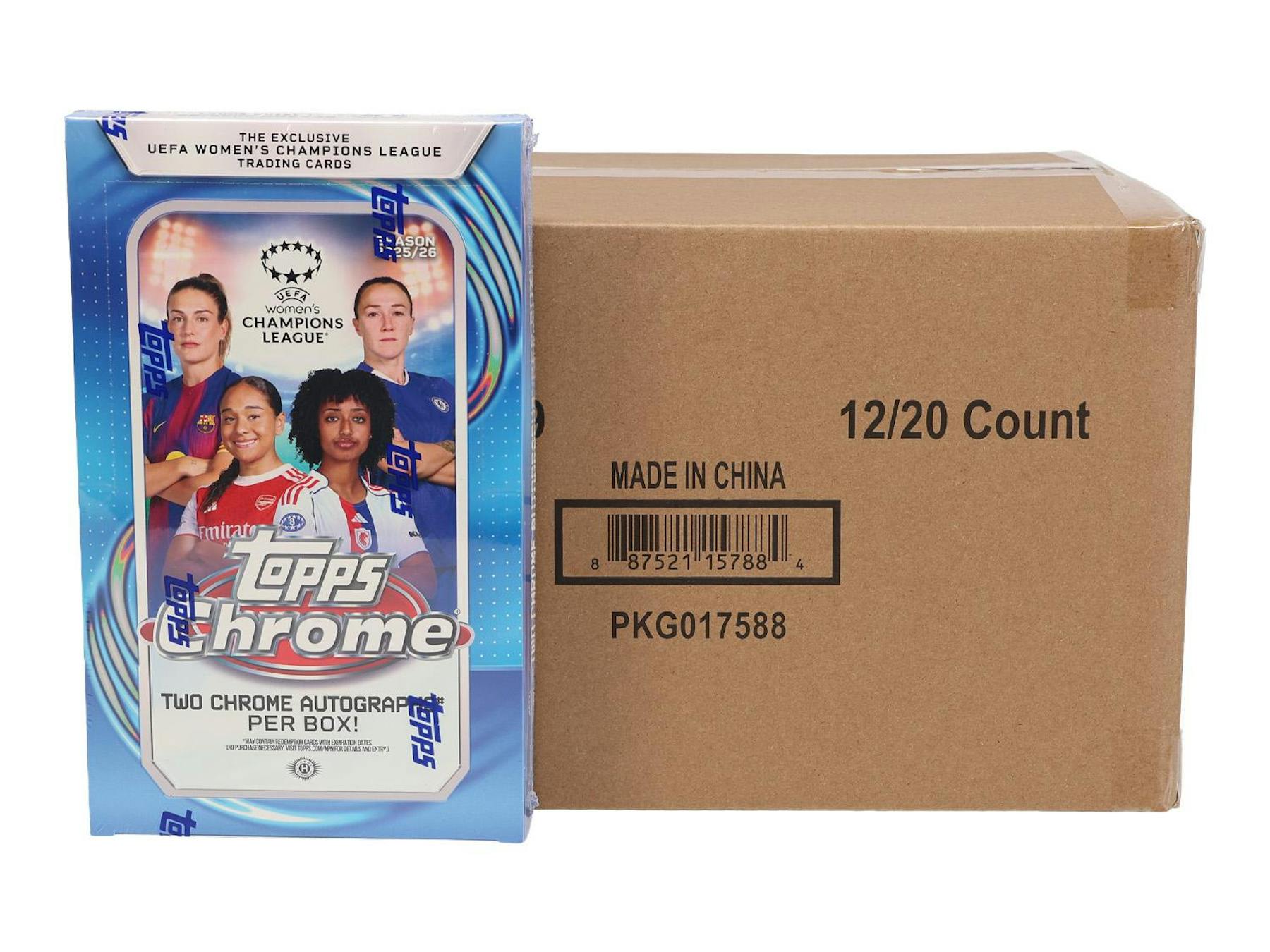 2025-26 Topps Chrome Women's UEFA Champions League Soccer Hobby 12-Box Case (Presell 6/18)
