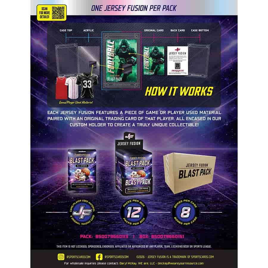 2026 Jersey Fusion All Sports Blast Pack Hobby Pack (Presell July 2026)
