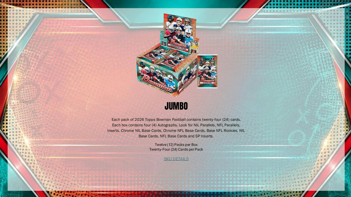 2026 Bowman Football Hobby 8-Box Jumbo Case (Presell 9/30)